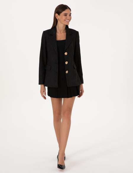 Siyah Slim Fit Ceket - 50312943002