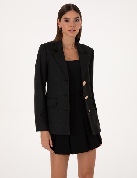 Siyah Slim Fit Ceket - 50312943002