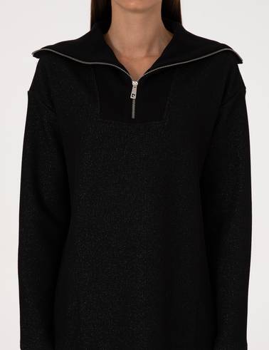 Siyah Comfort Fit Sweatshirt