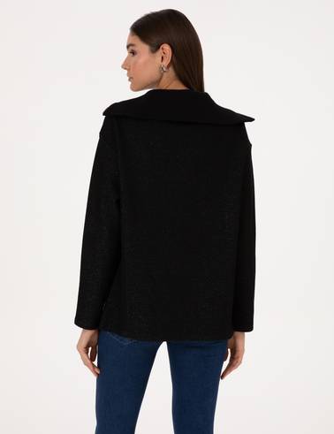Siyah Comfort Fit Sweatshirt
