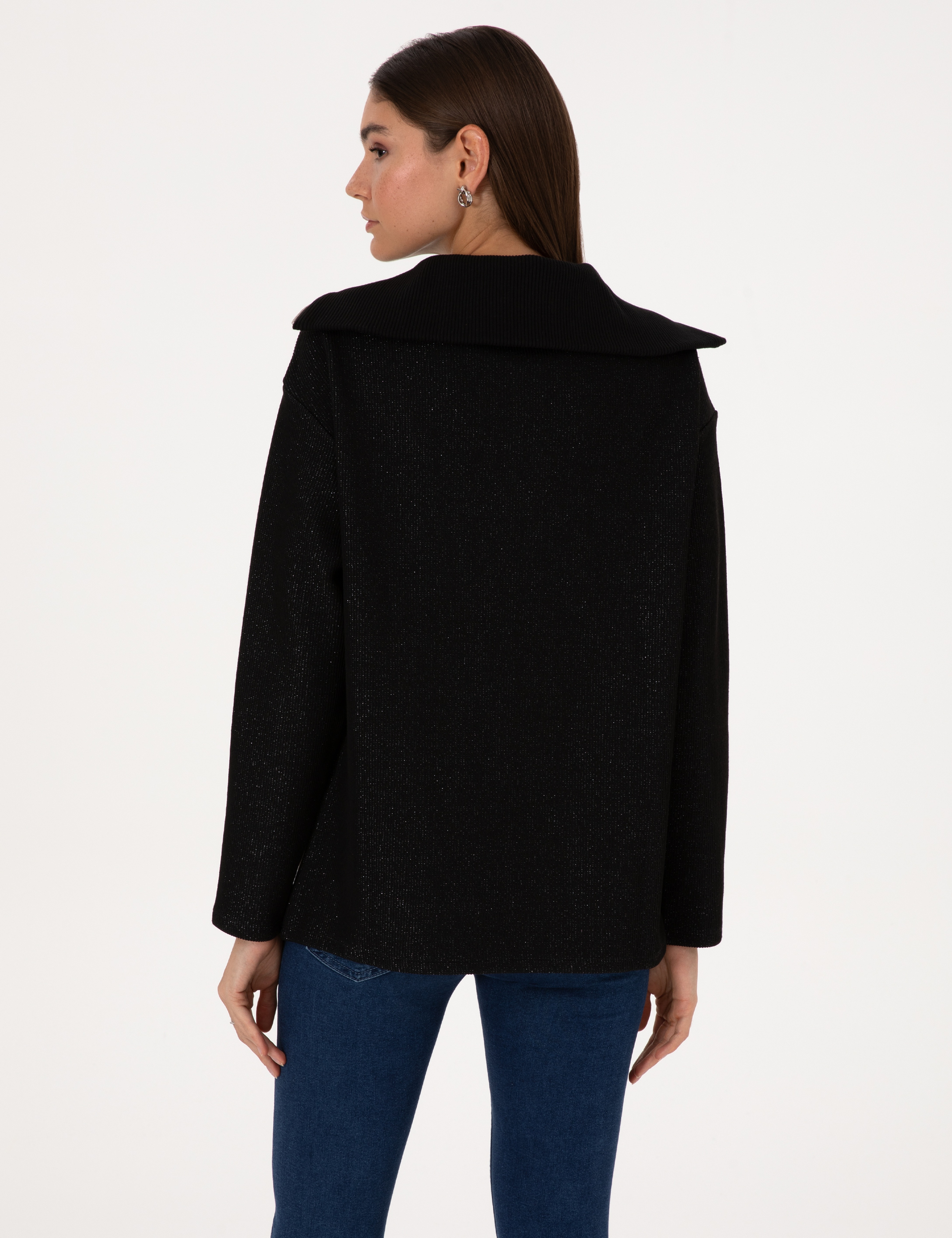 Siyah Comfort Fit Sweatshirt - Image 5