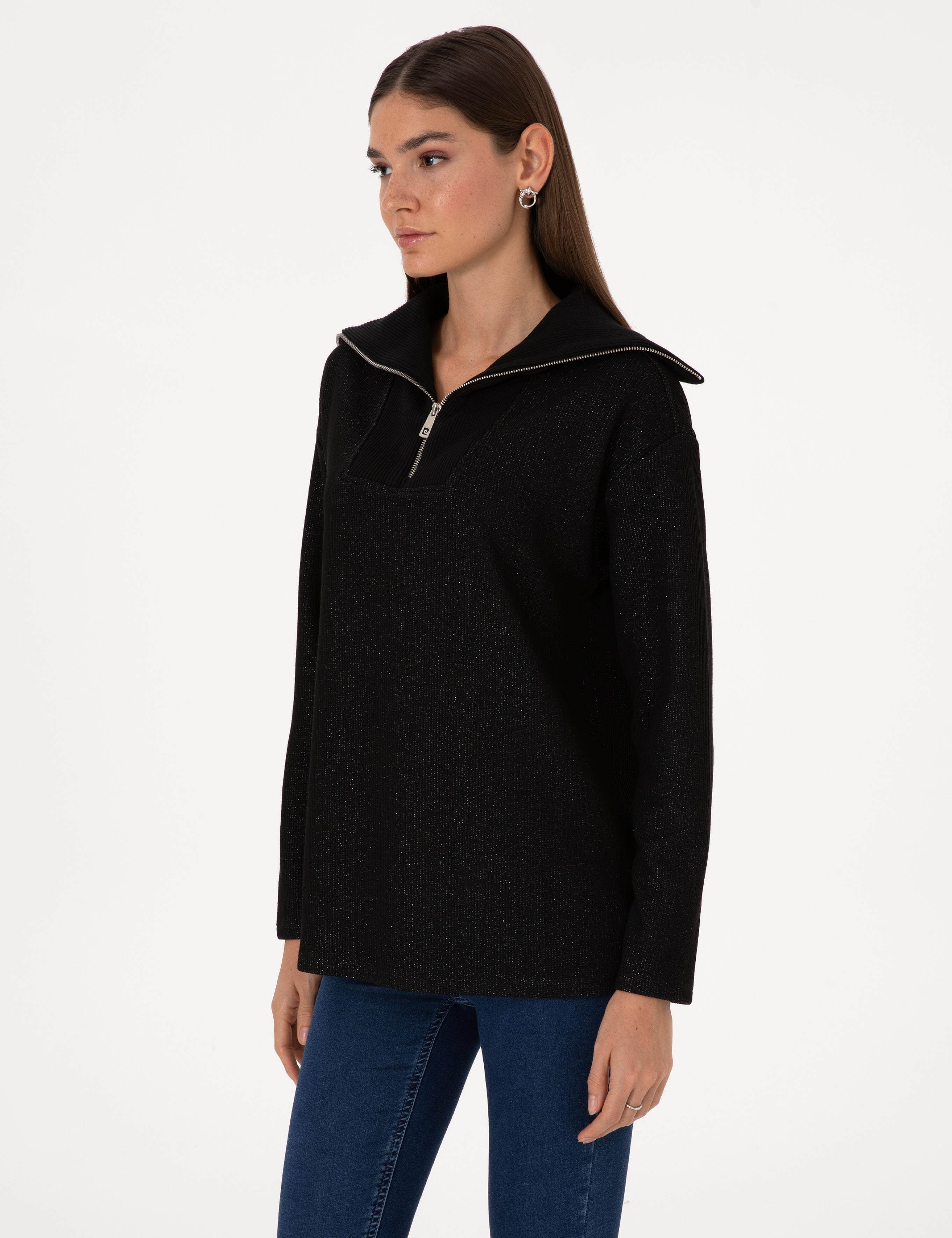 Siyah Comfort Fit Sweatshirt
