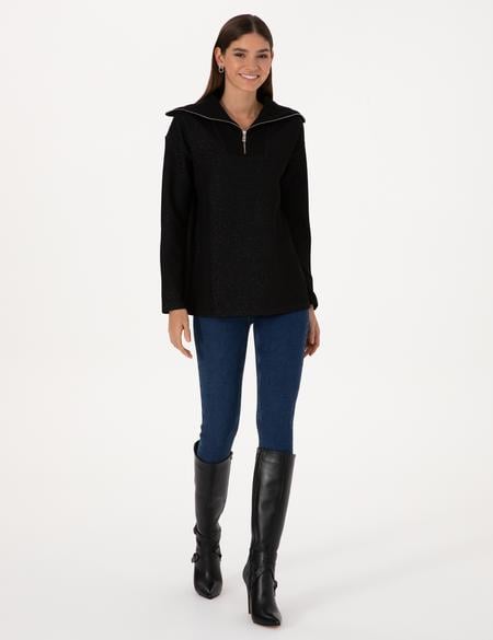 Siyah Comfort Fit Sweatshirt - 50309124003