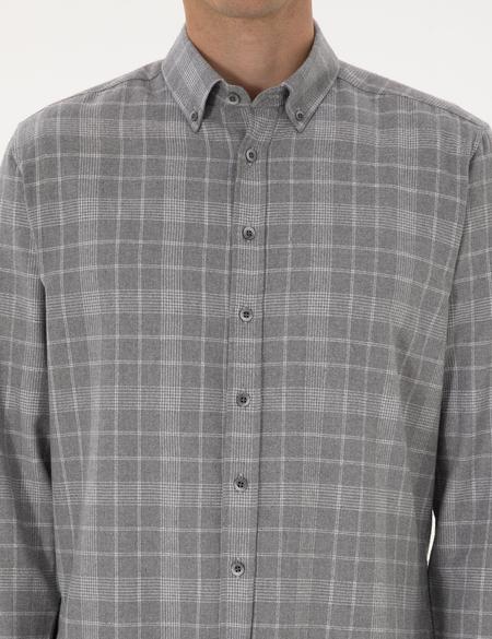 Gri Regular Fit Uzun Kollu Gömlek - 50312371005