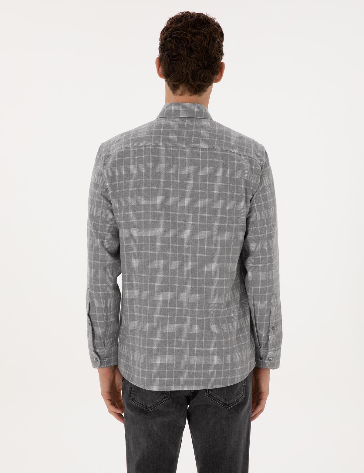 Gri Regular Fit Uzun Kollu Gömlek - 50312371005