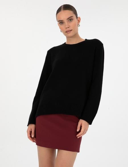 Siyah Comfort Fit Kazak - 50316310004