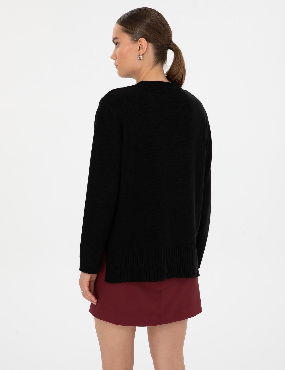 Siyah Comfort Fit Kazak - 50316310004