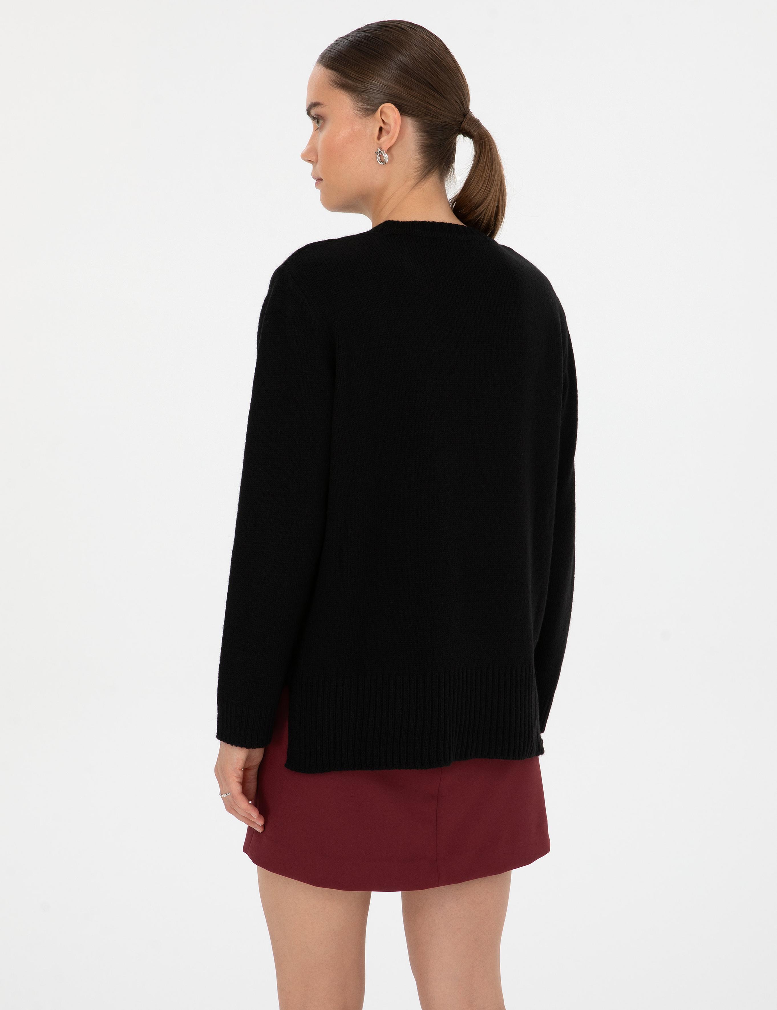 Siyah Comfort Fit Kazak