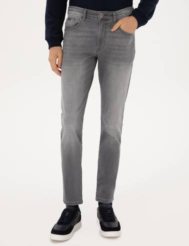 Gri Slim Fit Jean Pantolon
