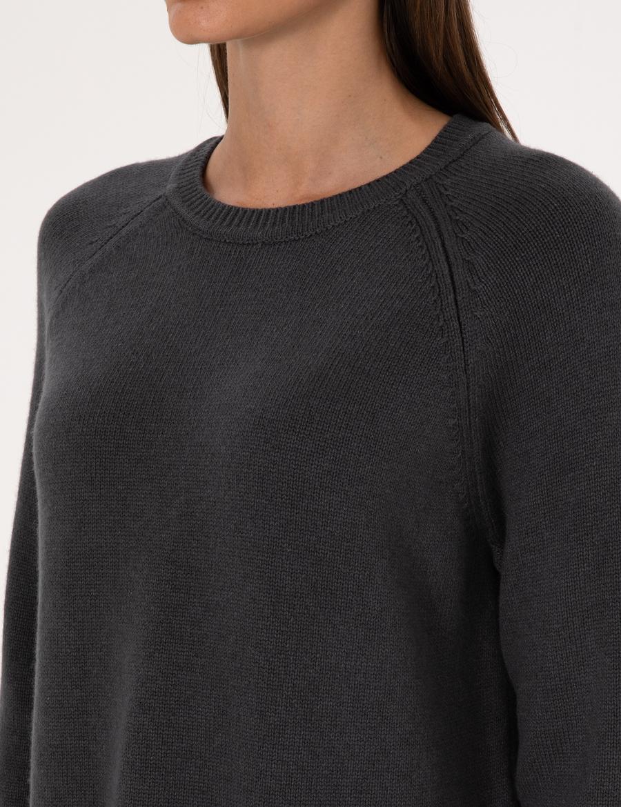 Antrasit Comfort Fit Yün Karışımlı Kazak