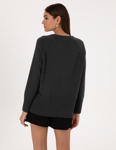 Antrasit Comfort Fit Yün Karışımlı Kazak - 50316659017