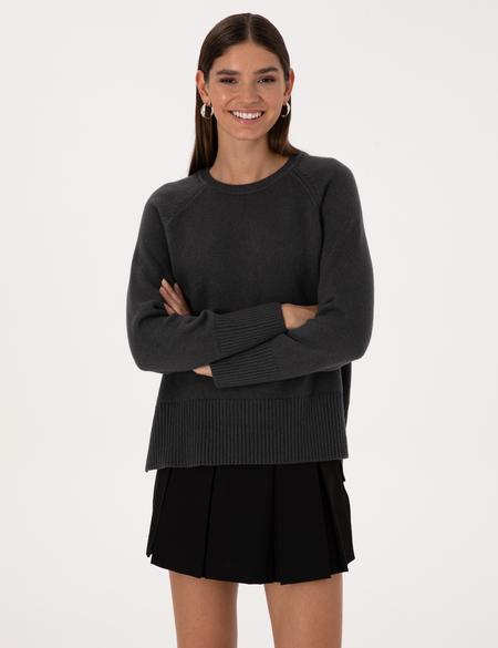 Antrasit Comfort Fit Yün Karışımlı Kazak - 50316659017