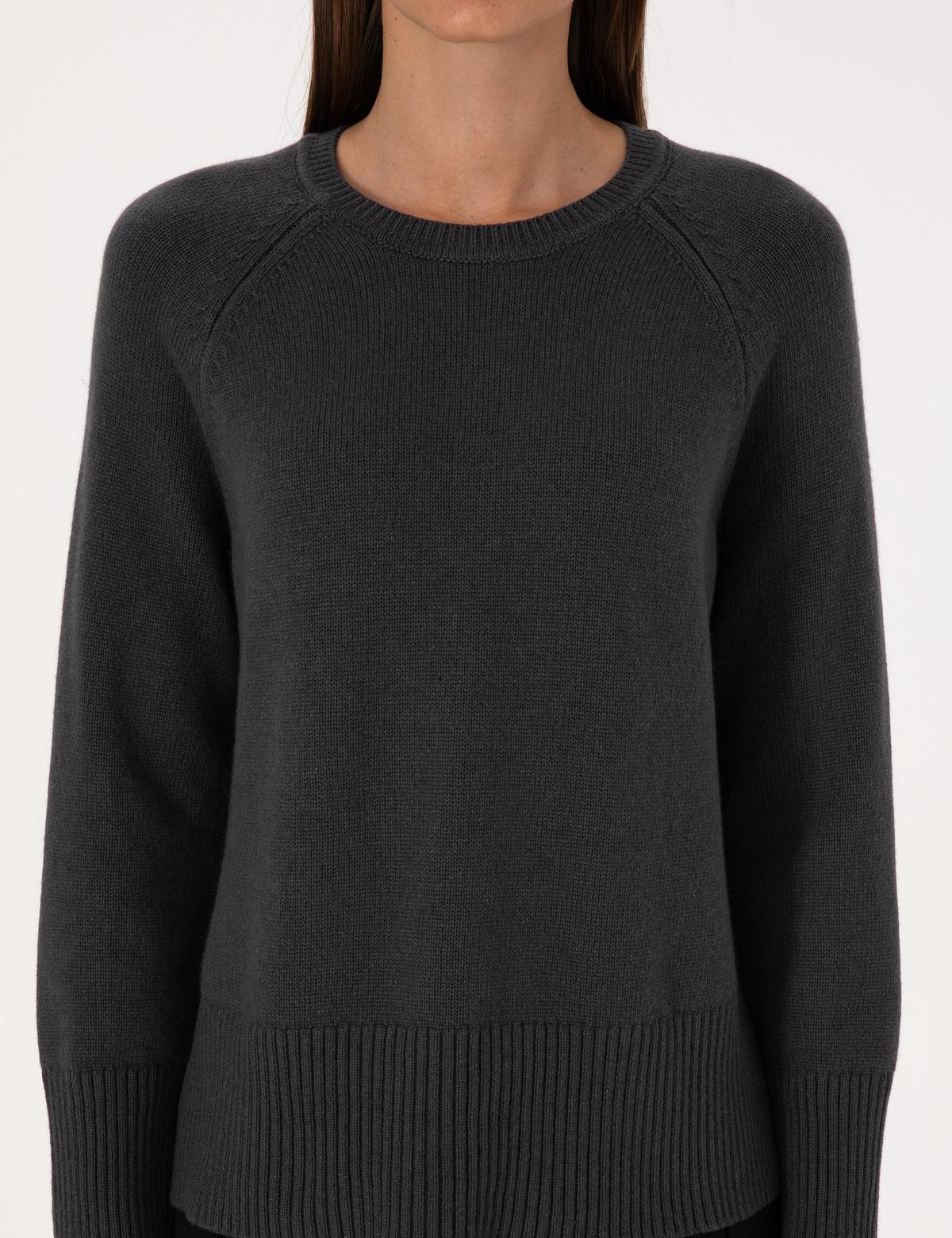 Antrasit Comfort Fit Yün Karışımlı Kazak - 50316659017