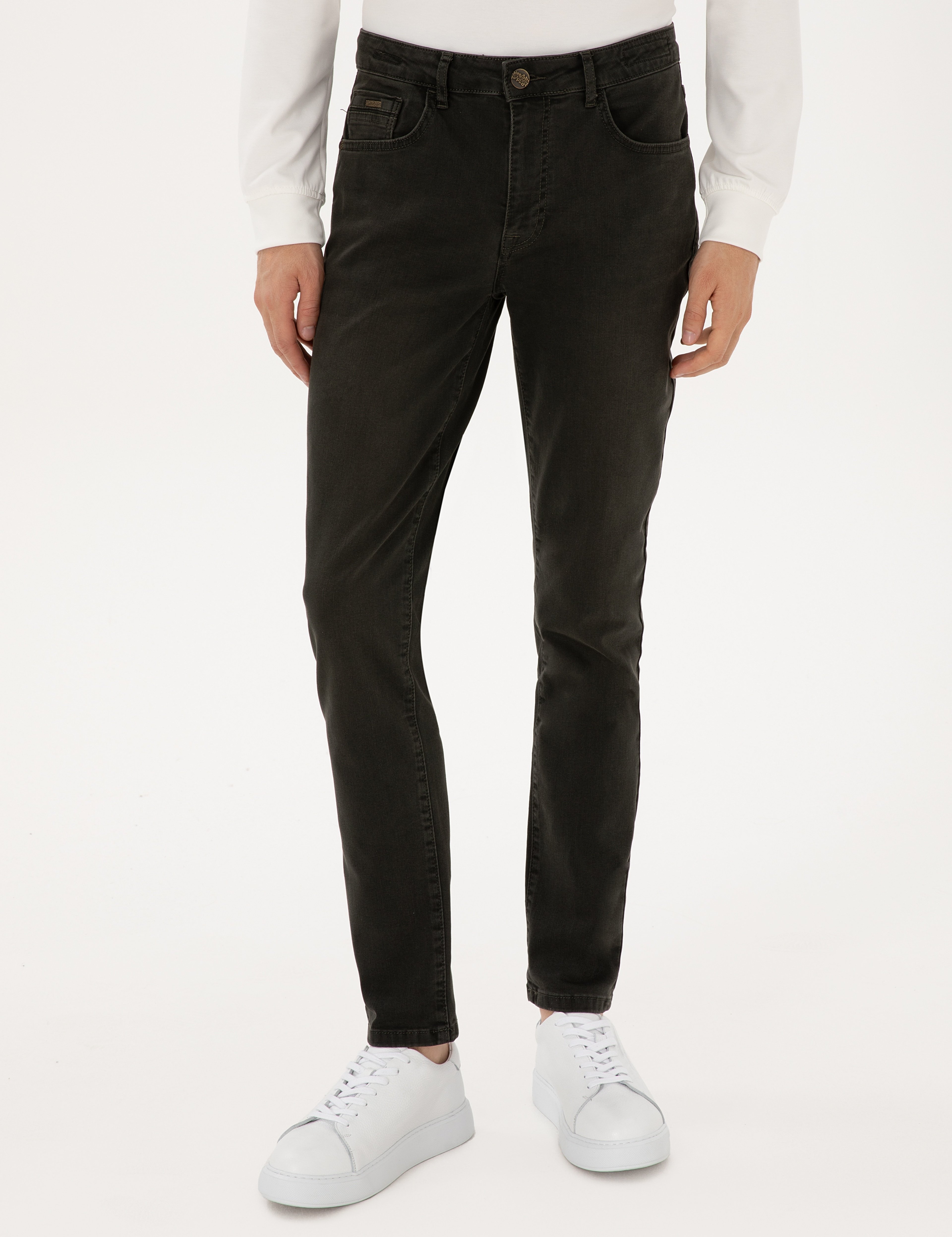 Haki Slim Fit Jean Pantolon - Image 2