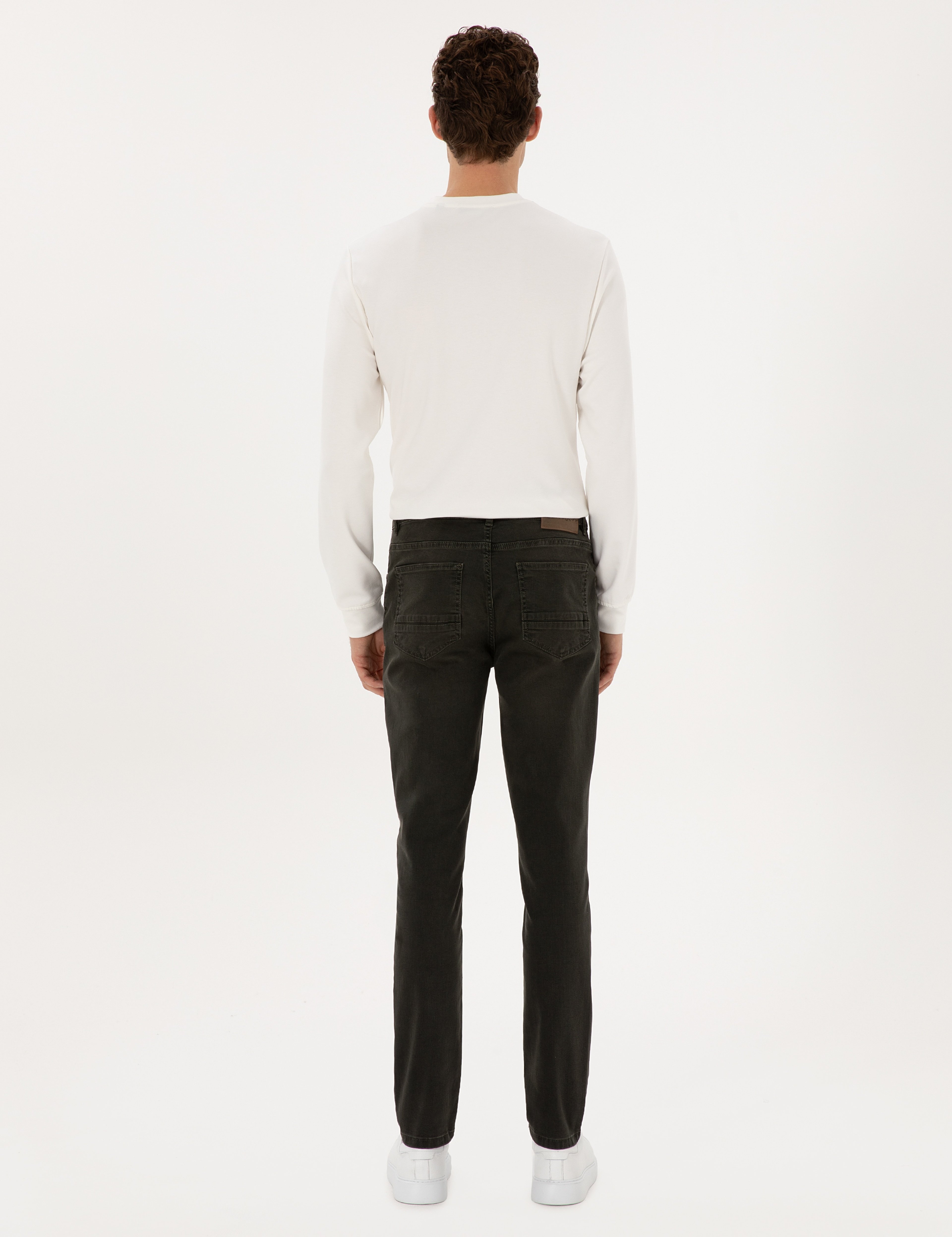 Haki Slim Fit Jean Pantolon - Image 4