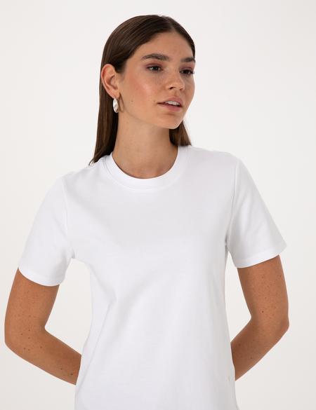 Beyaz Regular Fit Basic Tişört - 50310543003