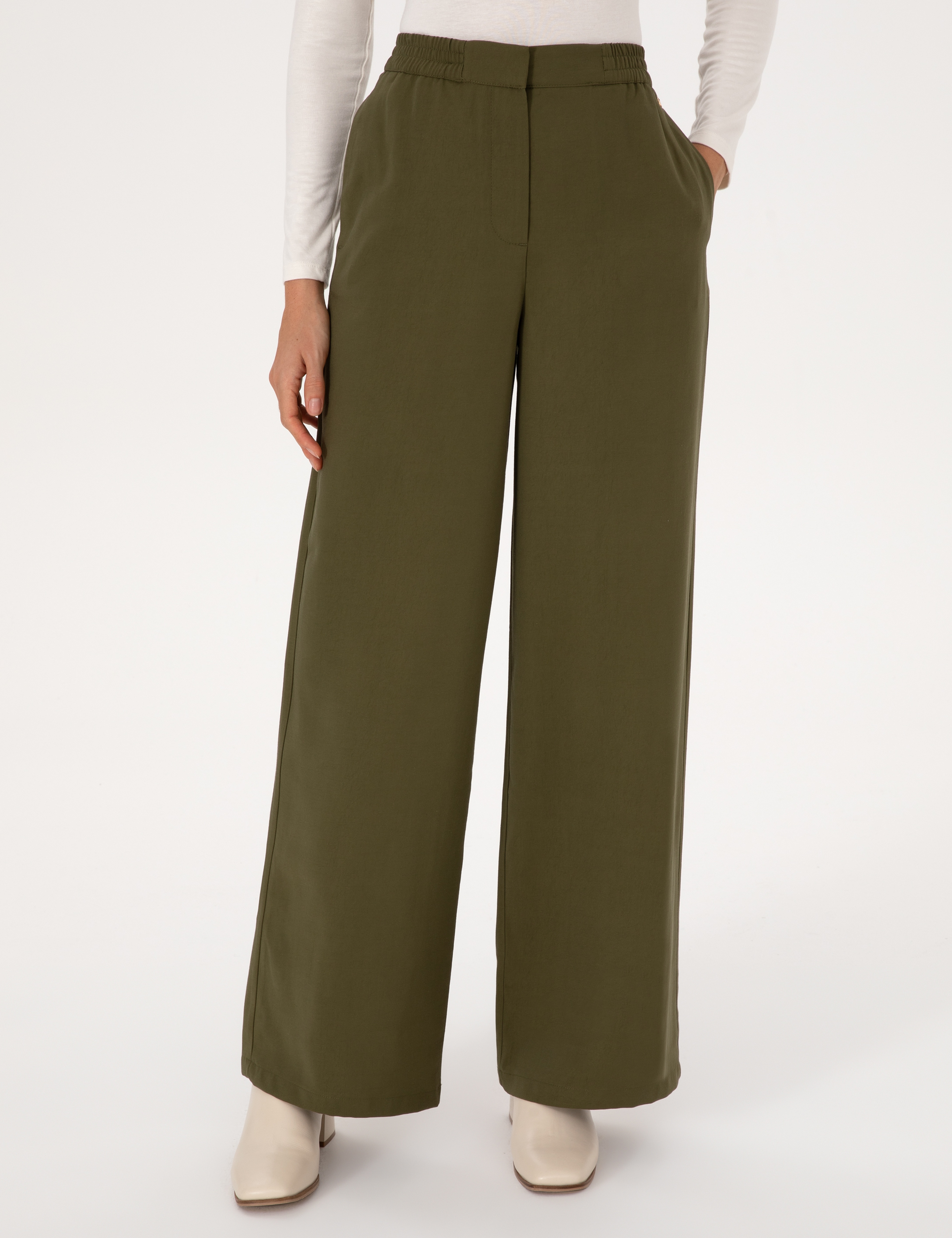 Haki Loose Fit Kanvas Pantolon