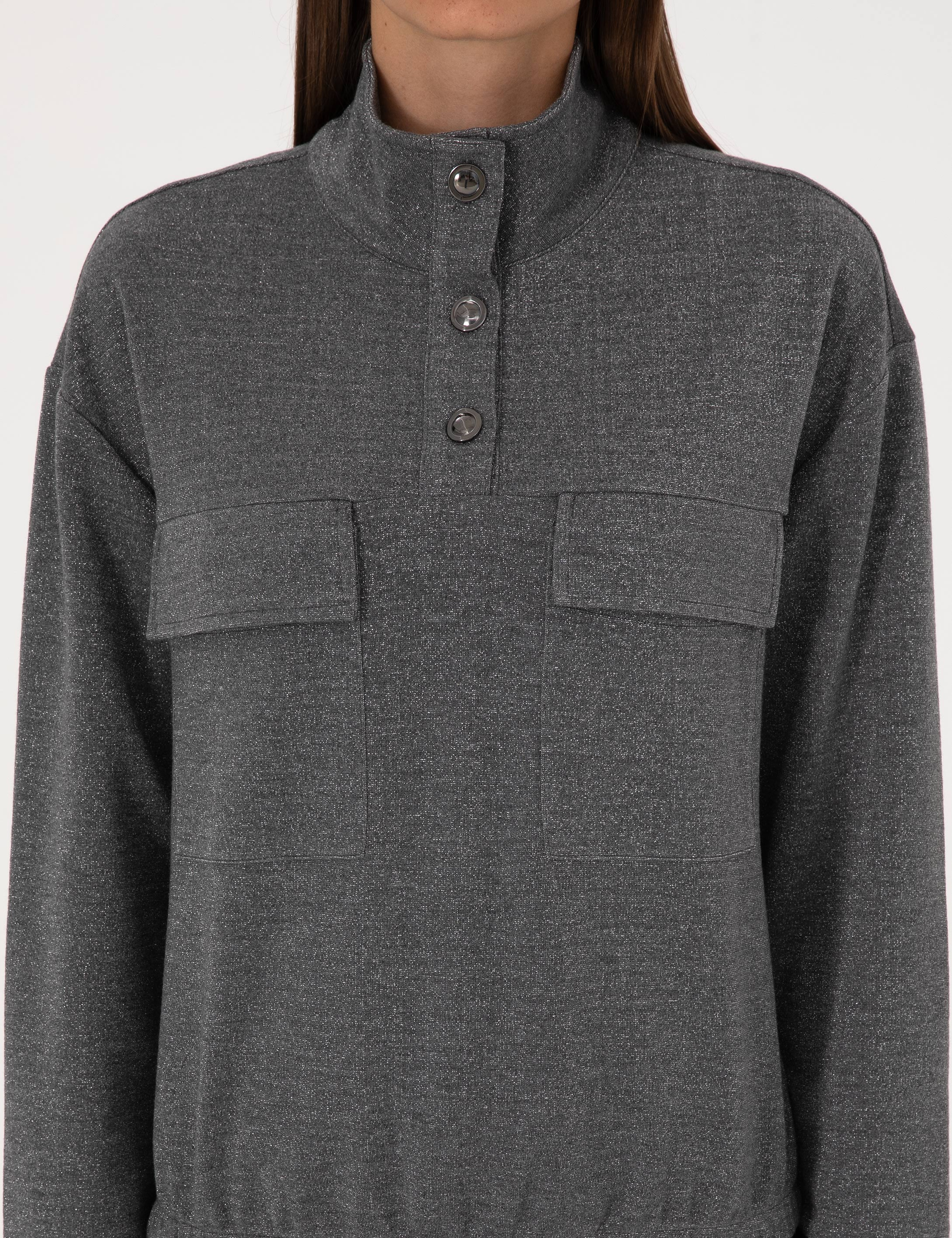Gri Oversize Sweatshirt - Image 6