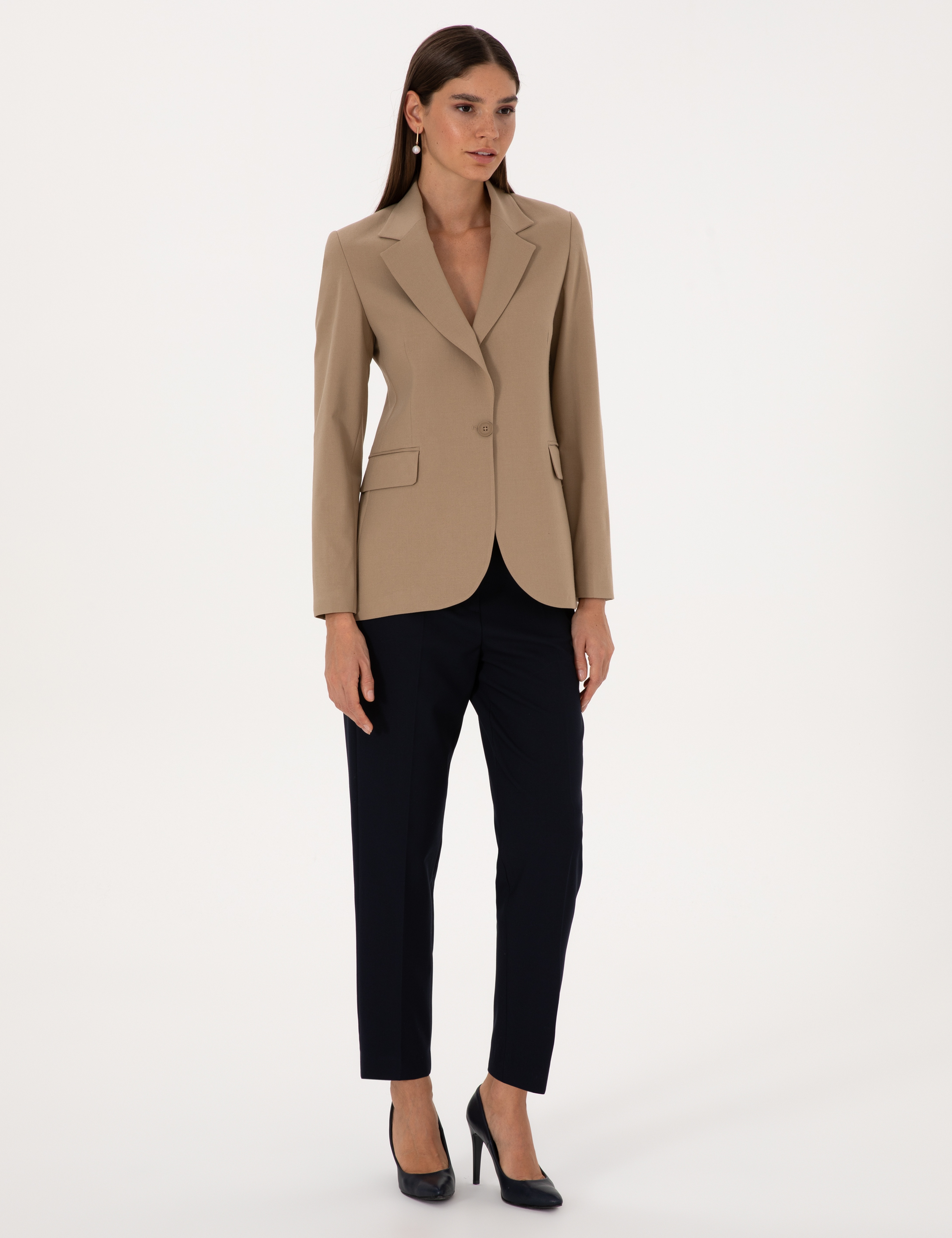 Bej Slim Fit Ceket - Image 4