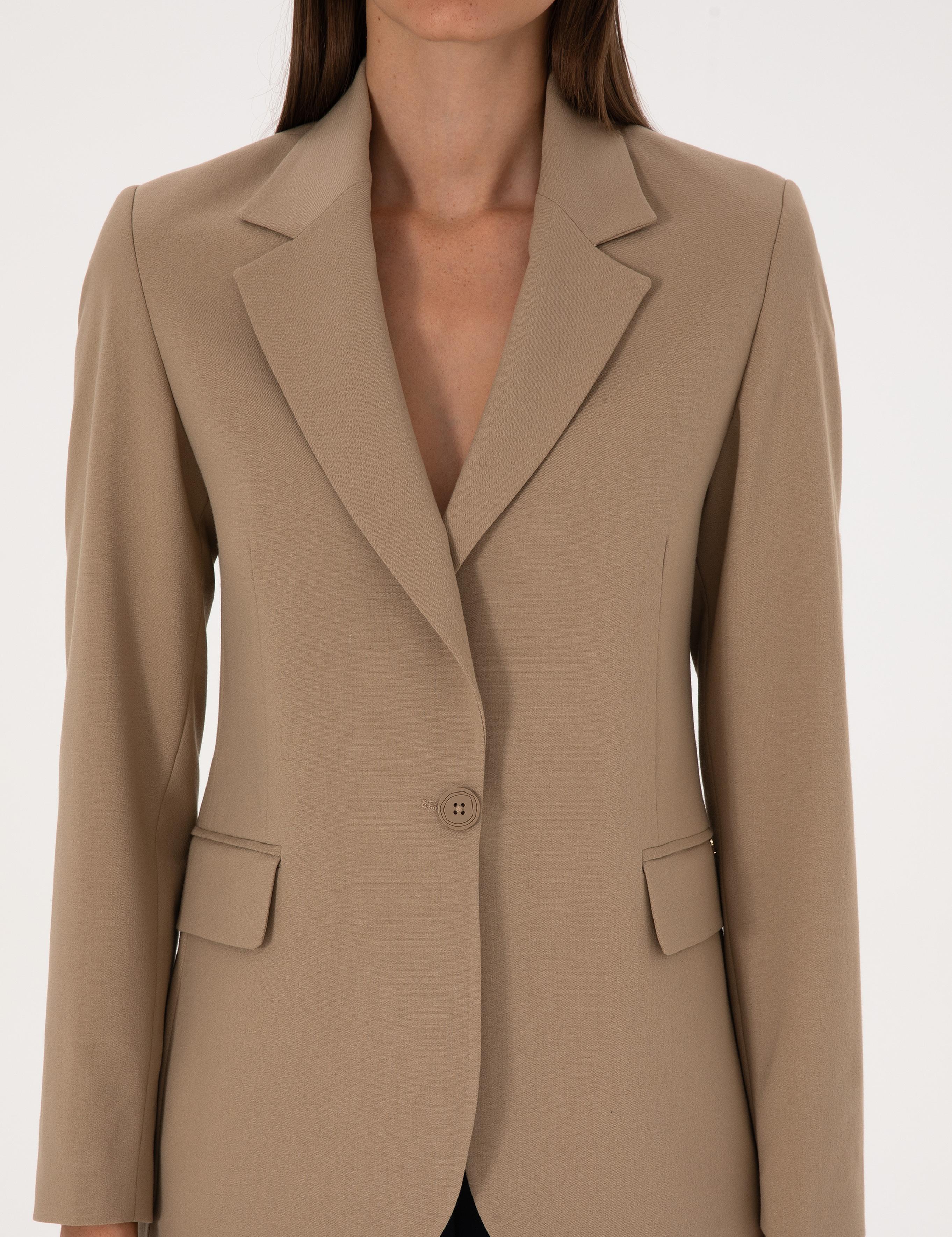 Bej Slim Fit Ceket