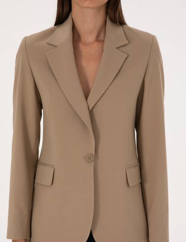 Bej Slim Fit Ceket