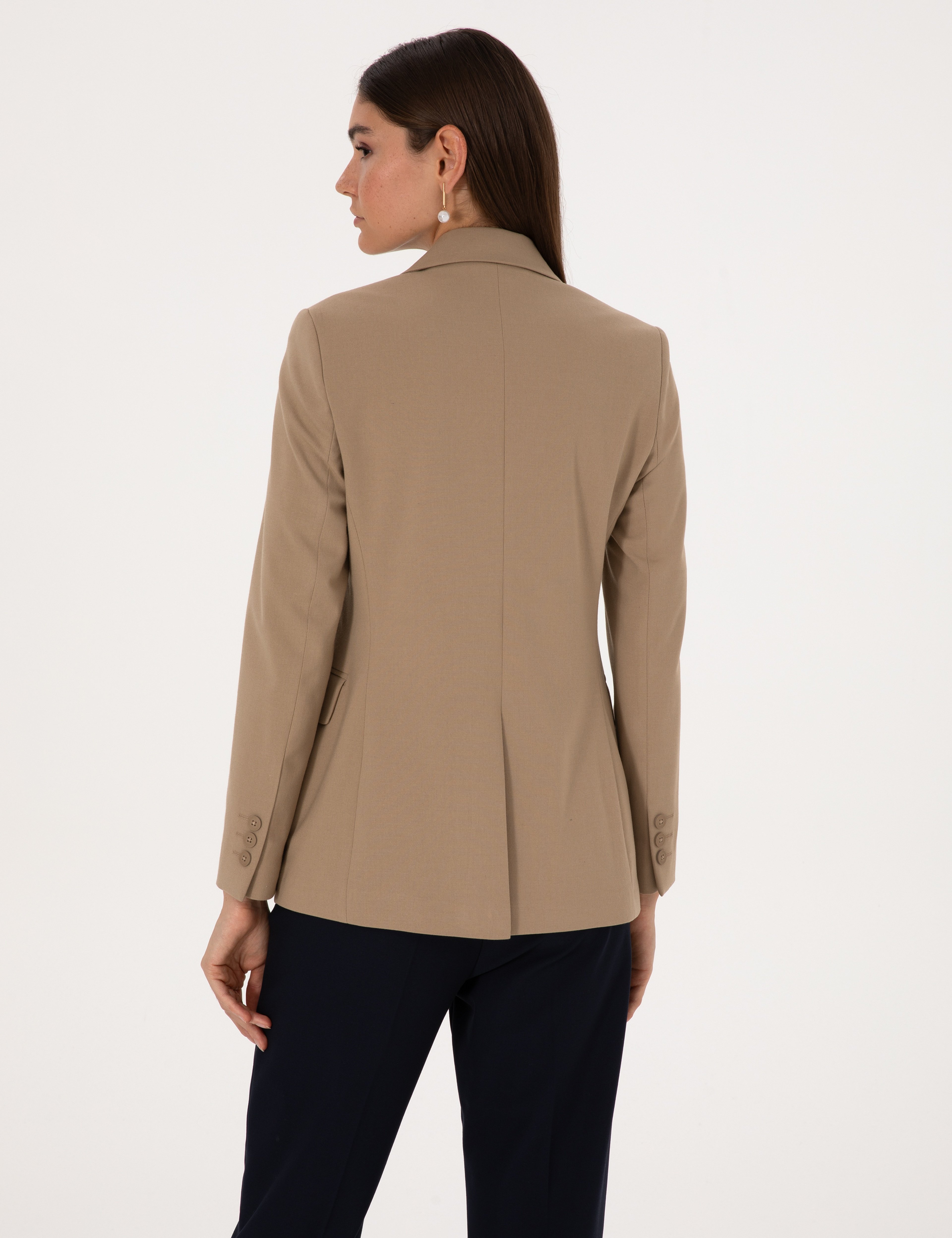 Bej Slim Fit Ceket - Image 5