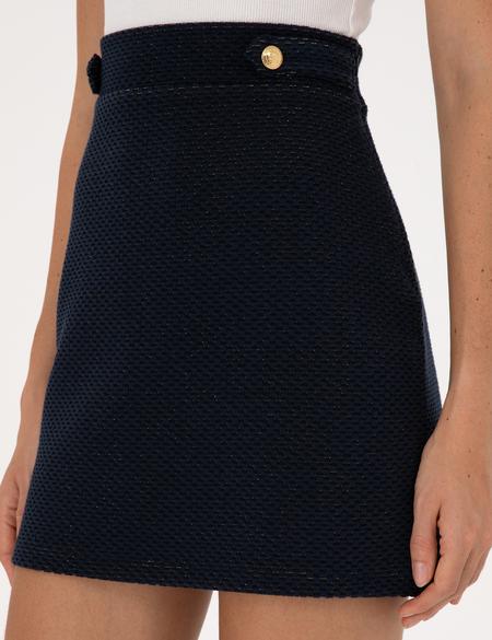 Lacivert A Kesim Örme Etek - 50318157004