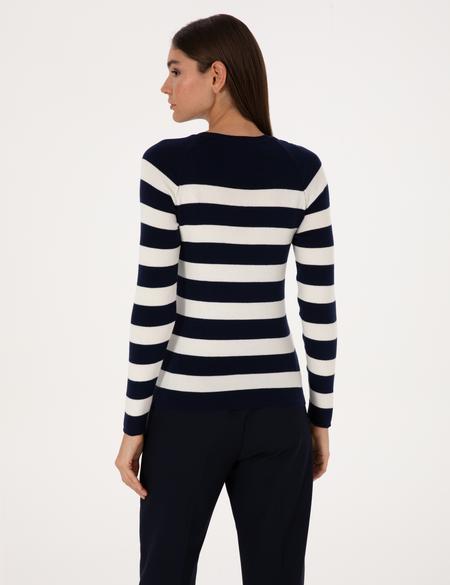 Lacivert Slim Fit Düğme Detaylı Kazak - 50310972001