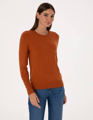 Tarçın Slim Fit Bisiklet Yaka Basic Kazak