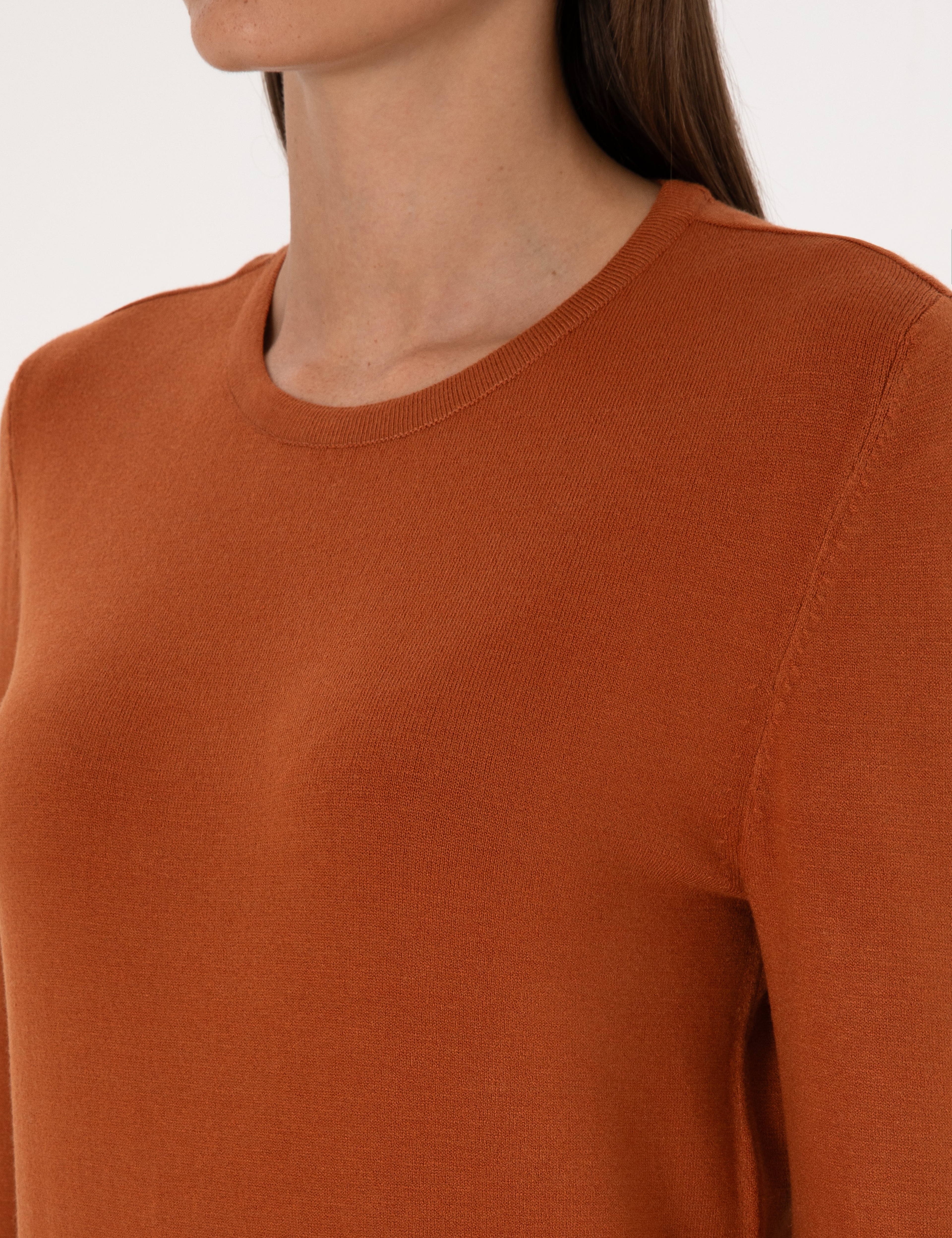 Tarçın Slim Fit Bisiklet Yaka Basic Kazak