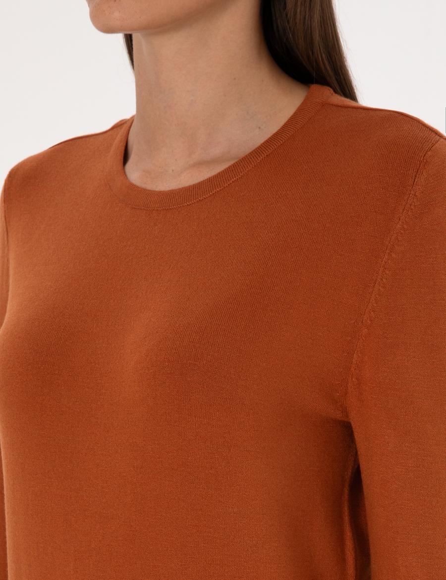 Tarçın Slim Fit Bisiklet Yaka Basic Kazak