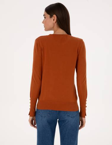 Tarçın Slim Fit Bisiklet Yaka Basic Kazak