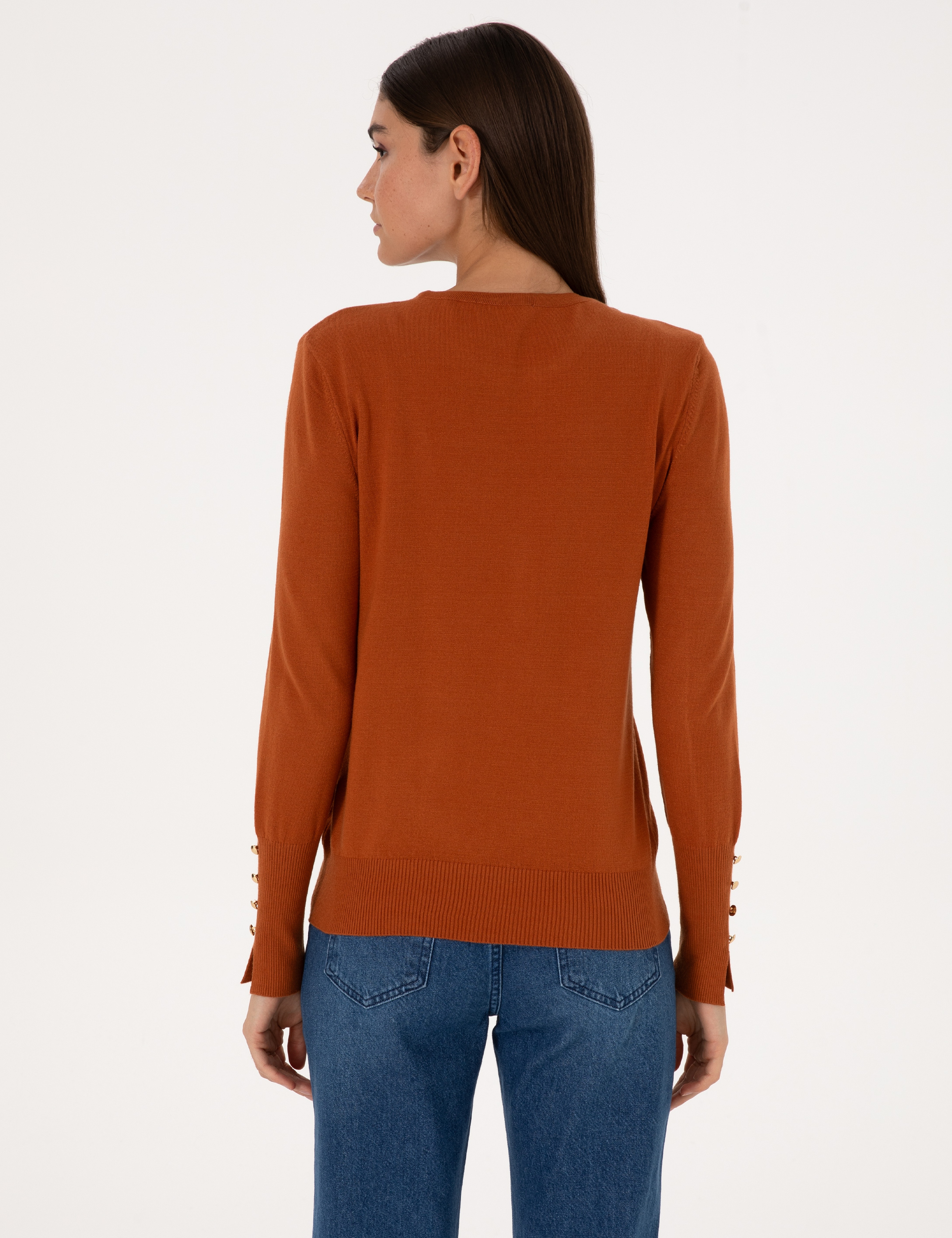 Tarçın Slim Fit Bisiklet Yaka Basic Kazak - Image 5