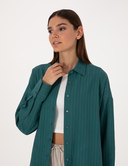 Zümrüt Oversize Uzun Kollu Gömlek - 50318232043