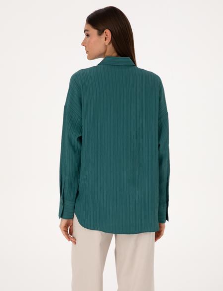 Zümrüt Oversize Uzun Kollu Gömlek - 50318232043