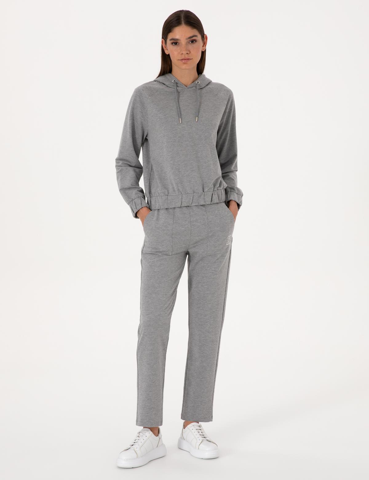 Gri Melanj Kargo Fit Eşofman Altı - 50312233051