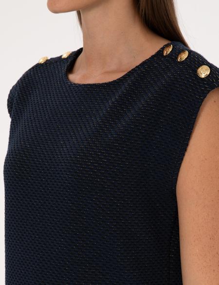 Lacivert A Kesim Örme Elbise - 50318173004