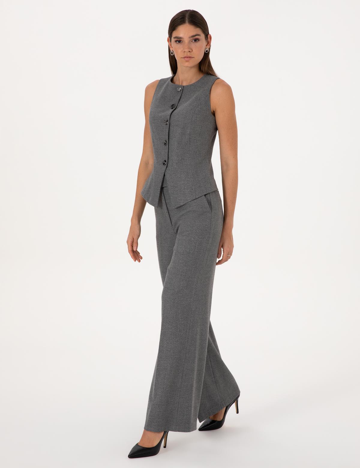 Gri Melanj Palazzo Pantolon - 50318225004