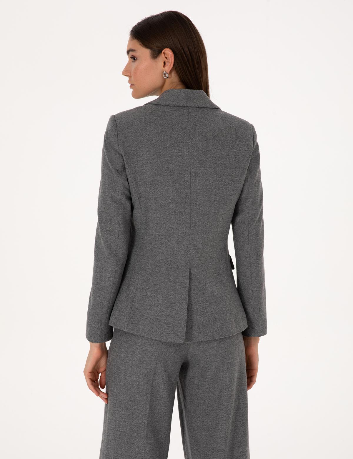 Gri Melanj Slim Fit Ceket - 50318223002