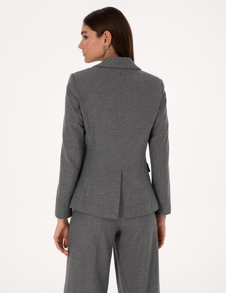 Gri Melanj Slim Fit Ceket - 50318223002