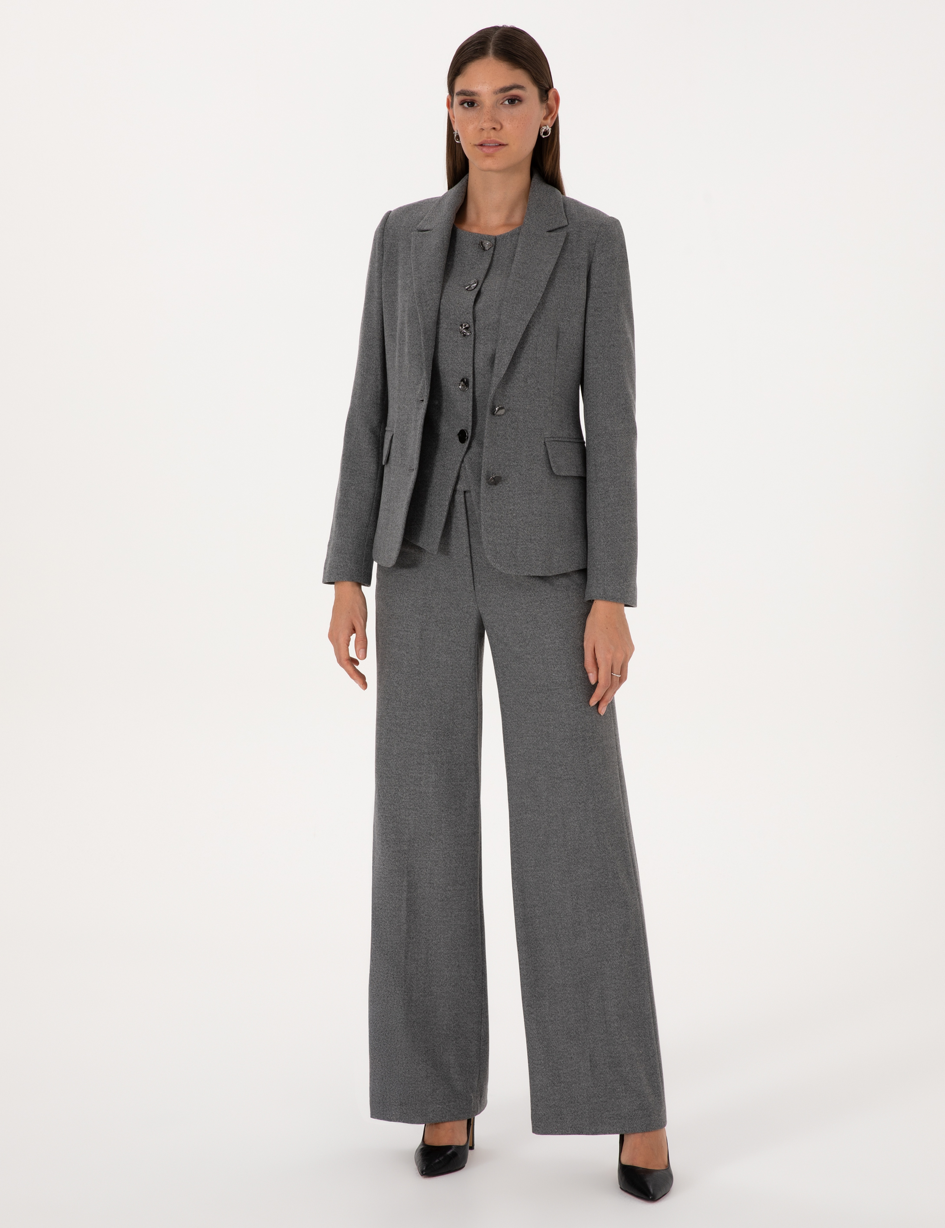 Gri Melanj Slim Fit Ceket - Image 4