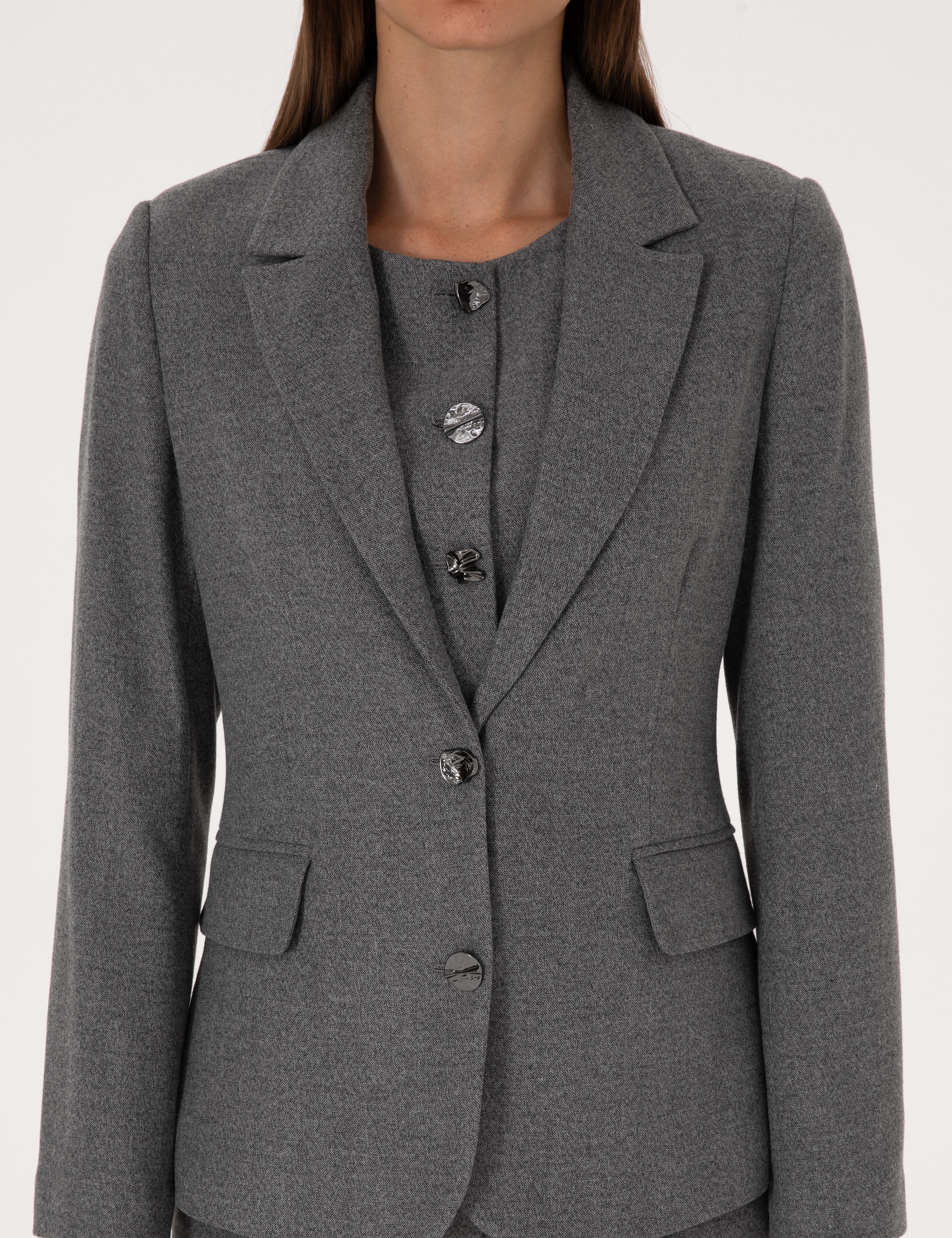 Gri Melanj Slim Fit Ceket - Image 7