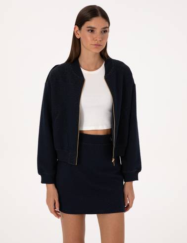 Lacivert Comfort Fit Örme Hırka