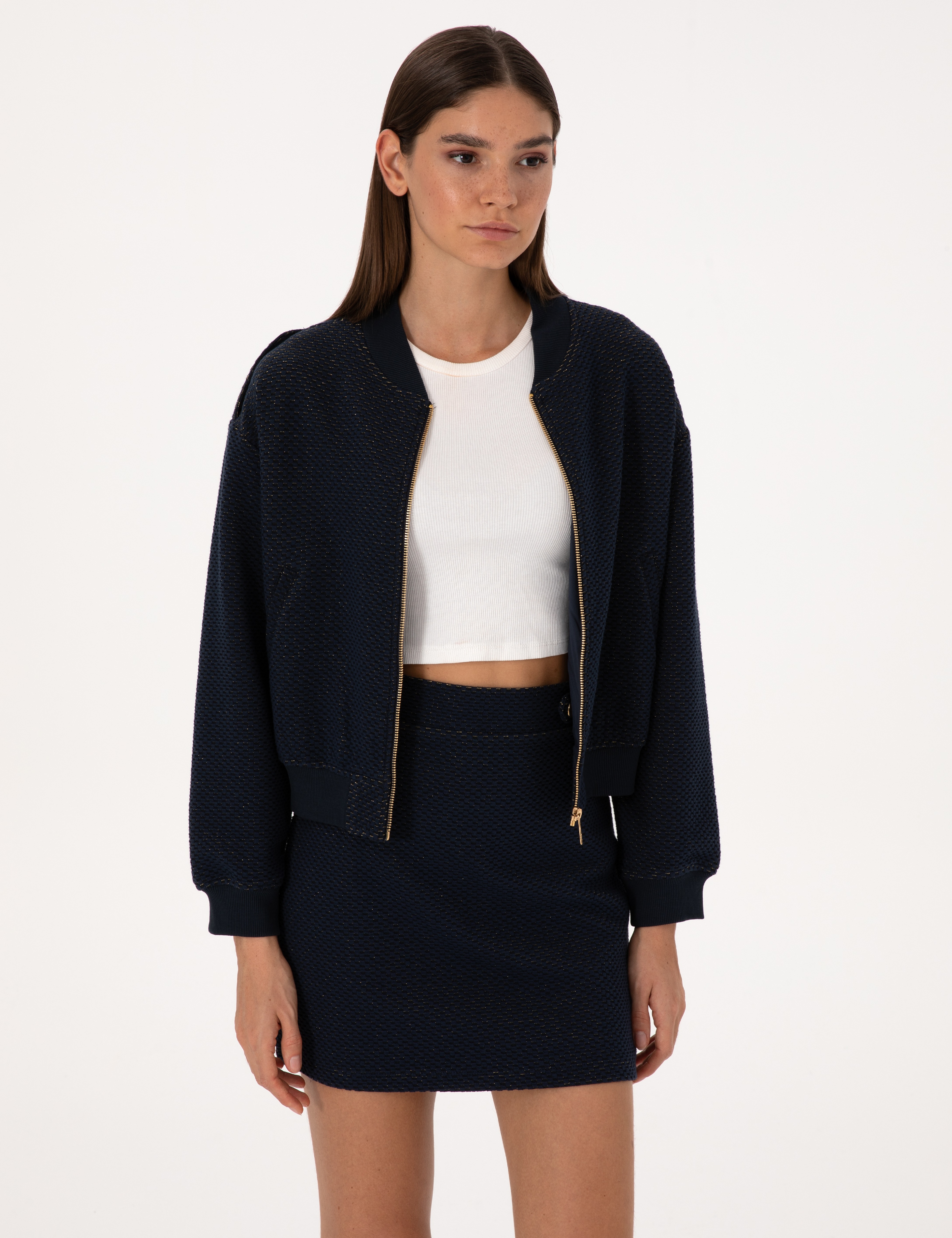 Lacivert Comfort Fit Örme Hırka - Image 3