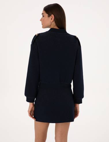Lacivert Comfort Fit Örme Hırka