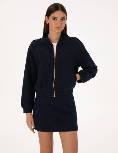 Lacivert Comfort Fit Örme Hırka