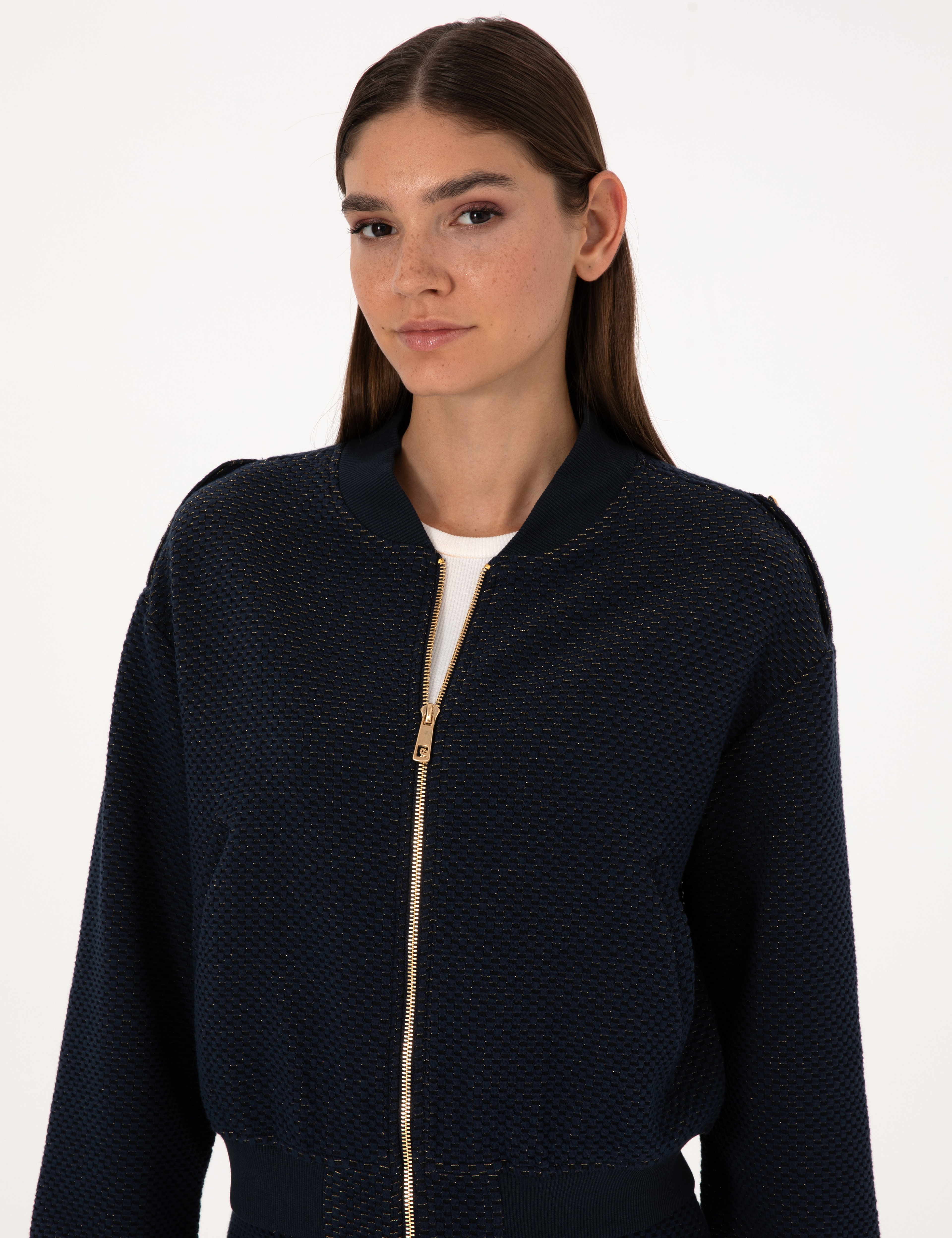 Lacivert Comfort Fit Örme Hırka - Image 2