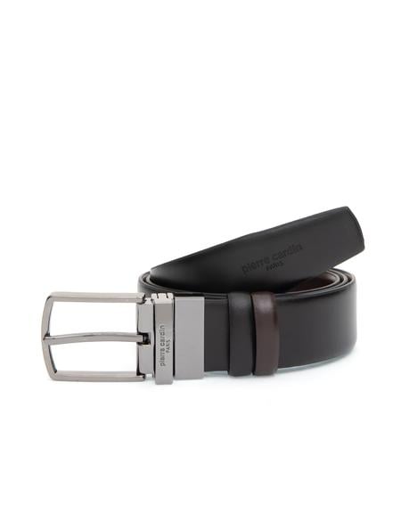 Siyah %100 Deri Çift Taraflı Kemer - 50321933010