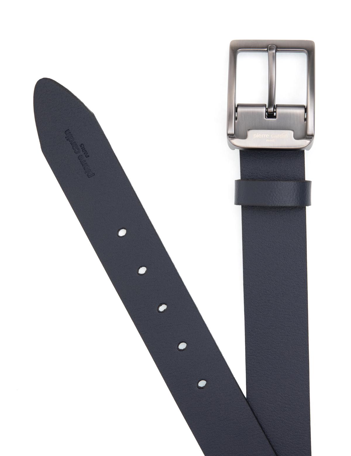 Lacivert %100 Deri Denim Kemer