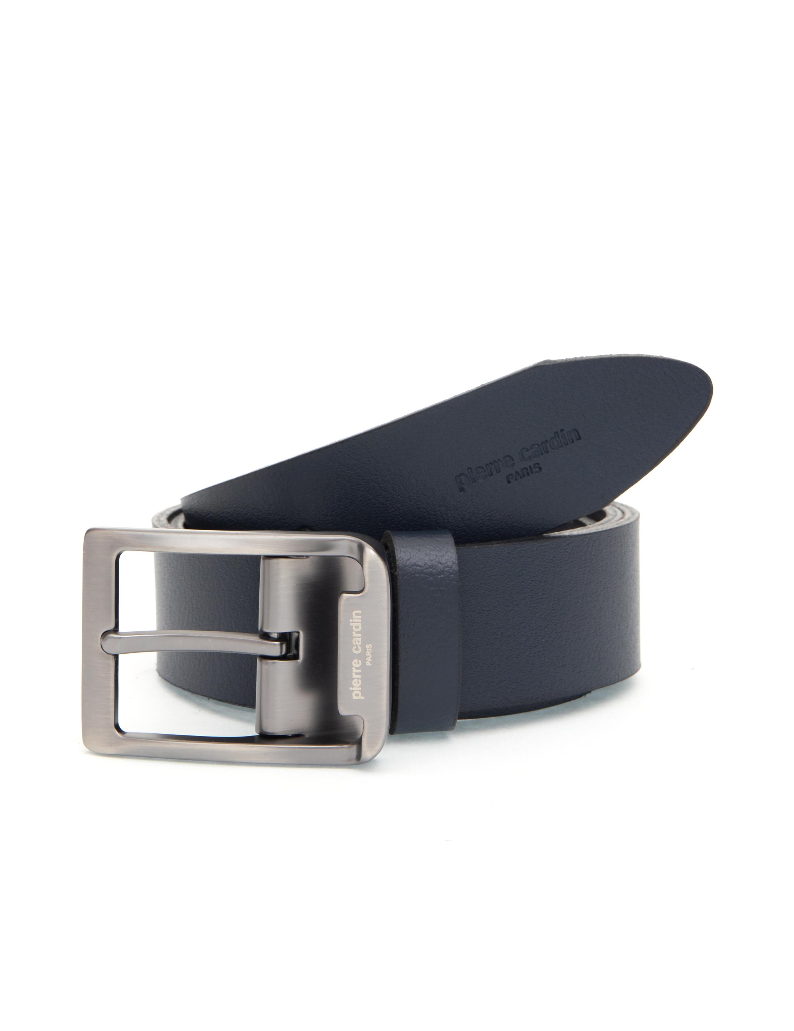 Lacivert %100 Deri Denim Kemer